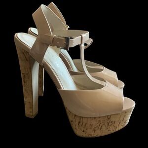 ALDO JESTER NUDE T-STRAP PLATFORM HIGH HEELS/ Size 7.5